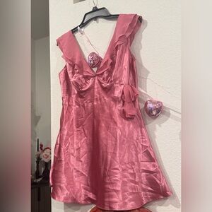 Pink Satin like mini dress